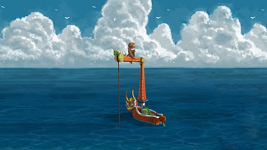 Die Legende von Zelda, Die Legende von Zelda: Wind Waker, Artwork, Videospiele, Link, HD-Hintergrundbild HD wallpaper