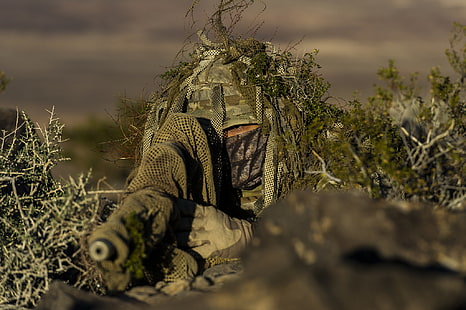 kamouflage, militär, prickskytt, soldat, HD tapet HD wallpaper
