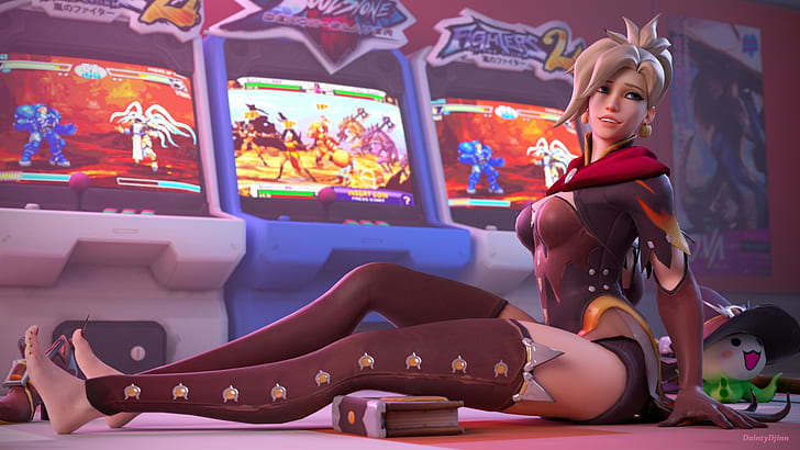 1920x1080 px Barefoot Blonde Feet highs Mercy (Overwatch) Overwatch thigh Tight Cl Sports Auto Racing HD Art , blonde, women, feet, barefoot, toes, 1920x1080 px, highs, thigh, Overwatch, video games, Mercy (Overwatch), Tight Clothing, HD wallpaper