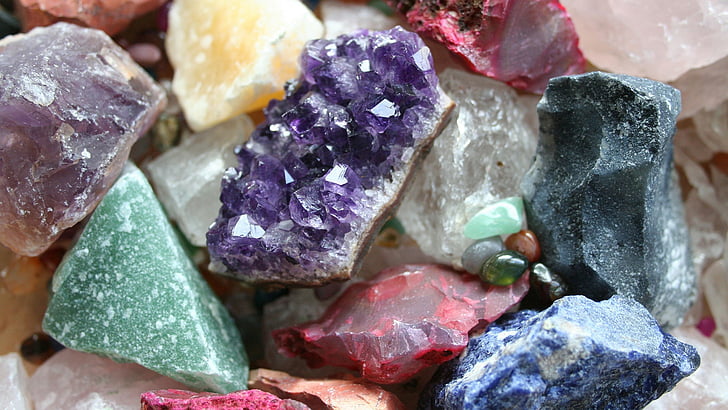 seni, warna, kristal, digital, geologi, mineral, kuarsa, batu, Wallpaper HD