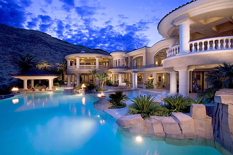 Gebäude, Haus, Luxus, Pool, HD-Hintergrundbild HD wallpaper