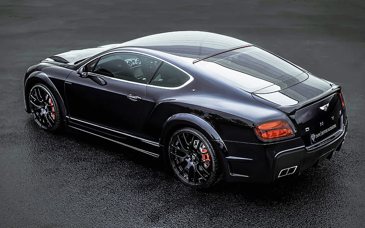 Bentley Continental GT ONYX black car back view, Bentley, Black, Car, Back, View, HD wallpaper