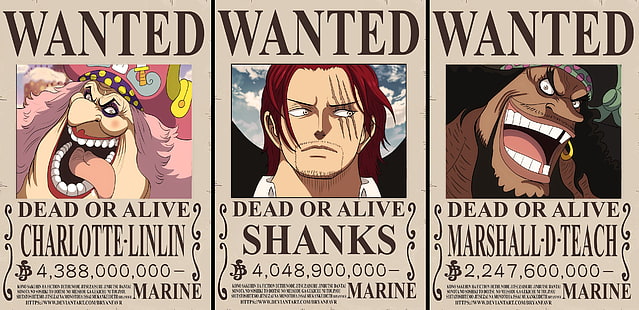 One Piece, Charlotte Linlin, Marshall D. Teach, Shanks (One Piece), Tapety HD HD wallpaper