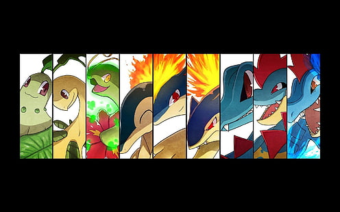 Покемон иллюстрации персонажей коллаж, покемон, второе поколение покемонов, коллаж, HD обои HD wallpaper