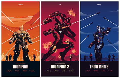 collage, Iron Man, Marvel Cinematic Universe, affiche, affiche de film, films, super-héros, Marvel Comics, Fond d'écran HD HD wallpaper