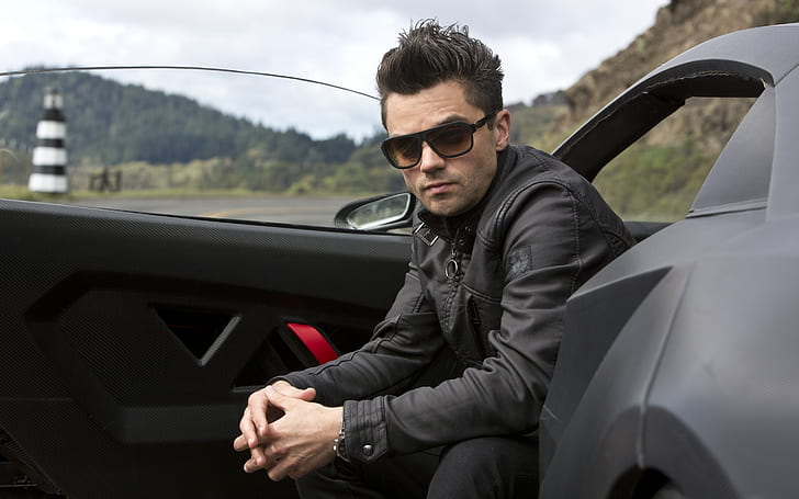 Dominic Cooper Cool, 남성용 블랙 재킷, 도미닉 쿠퍼, 배우, 유명 인사, 속도 필요, HD 배경 화면