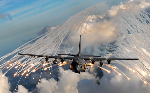 ภาพประกอบเครื่องบินทหารสีดำเครื่องบินพลุเครื่องบินทหาร, วอลล์เปเปอร์ HD HD wallpaper