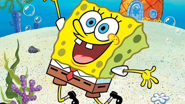 Ilustracja SpongeBob Square Pants, SpongeBob SquarePants, kreskówka, Tapety HD