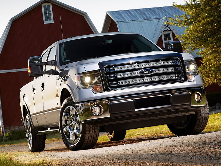 2013 Ford F-150, silver Ford F-250 SuperCrew pickup truck, Cars, Ford, horses wallpapers, 2013, HD wallpaper