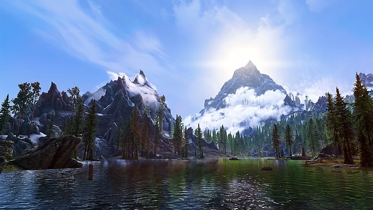 landskap, skärmdump, videospel, The Elder Scrolls V: Skyrim, HD tapet
