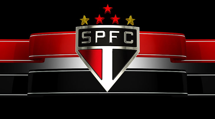 ورق جدران SPFC - نسخة سوداء ، شعار SPFC ، رياضة ، كرة قدم ، SPFC ، نادي ساو باولو لكرة القدم ، كرة القدم ، فوتيبول ، ثلاثية الألوان، خلفية HD
