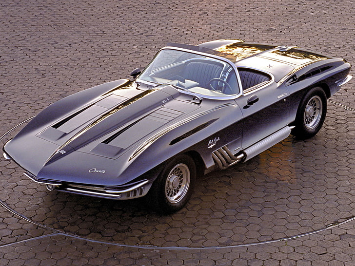 1962, chevrolet, klasik, konsep, korvet, panas, mako, otot, batang, batang, hiu, supercar, supercar, Wallpaper HD
