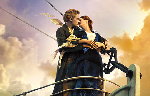 titanic, หนังรัก, คู่รัก, จูบ, hd, 4k, 5k, วอลล์เปเปอร์ HD HD wallpaper