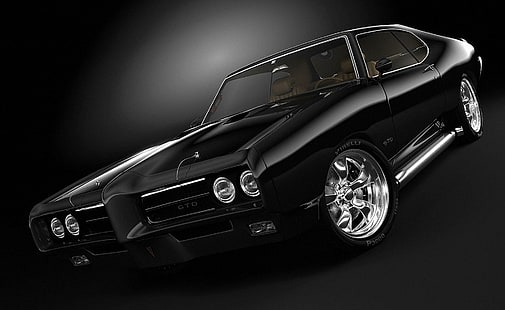 Pontiac, black, pontiac, american, muscle, cars, HD wallpaper HD wallpaper