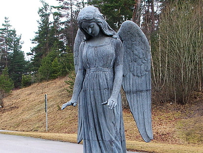 статуя ангела, HD обои HD wallpaper