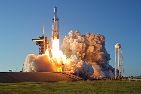 USA, Rakete, Start, SpaceX, Luftwaffenstation Cape Canaveral, Falcon Heavy, Arabsat-6A, HD-Hintergrundbild HD wallpaper