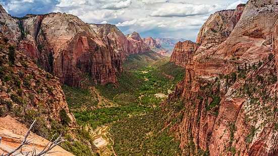 Zion National Park, Utah, USA, Valley, Canyon, Angels Landing, 8k Uhd, HD tapet HD wallpaper