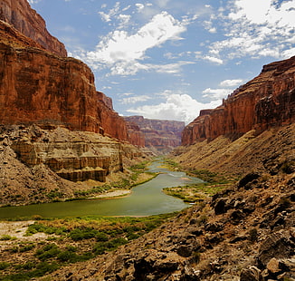 природа, каньон, река, пейзаж, Национальный парк Гранд-Каньон, HD обои HD wallpaper