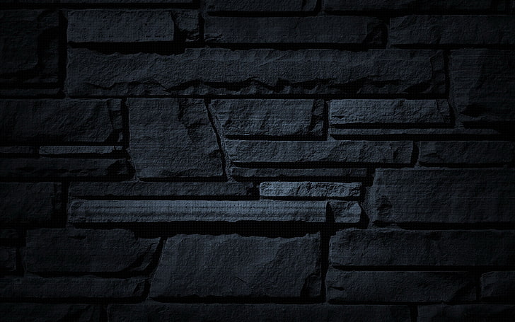 mur de briques grises, pierres, fond, fond d'écran, noir, texture, relief, Fond d'écran HD