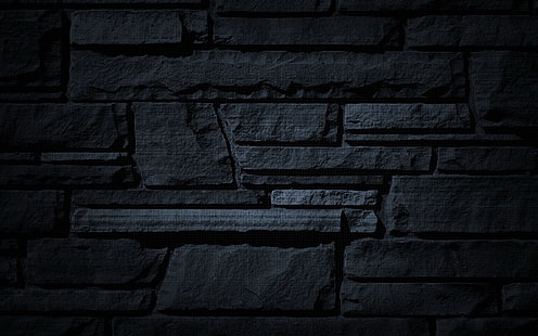 灰色のレンガの壁、石、背景、壁紙、黒、テクスチャ、レリーフ、 HDデスクトップの壁紙 HD wallpaper