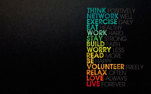 think positively network well exercise text, Misc, Motivational, HD wallpaper HD wallpaper