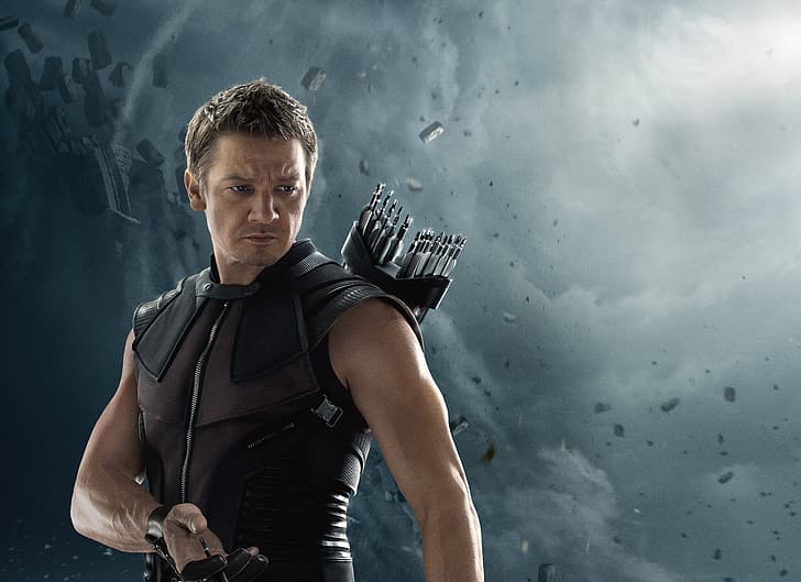 Action, Fantasy, Moln, Sky, Hero, the, Black, with, Super, Year, EXCLUSIVE, MARVEL, Walt Disney Pictures, Hawkeye, Jeremy Renner, Avengers, Movie, Clint Barton, Film, Adventure, Armor, Sci-Fi, Bow, Archery, Agent, 2015, Age, Ultron, Avengers Age of Ultron, Avengers 2, Arrows, Clint, Barton, ENTERTAINMENT, STUDIOS, Quiver, HD tapet