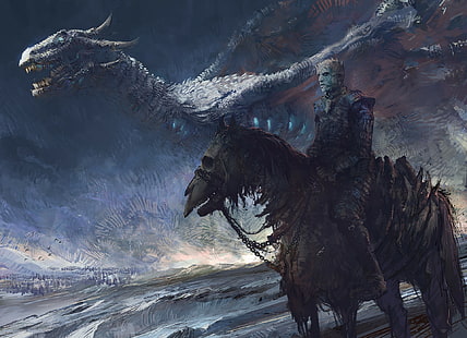 TV-show, Game Of Thrones, Dragon, Night King (Game of Thrones), White Walker, HD tapet HD wallpaper