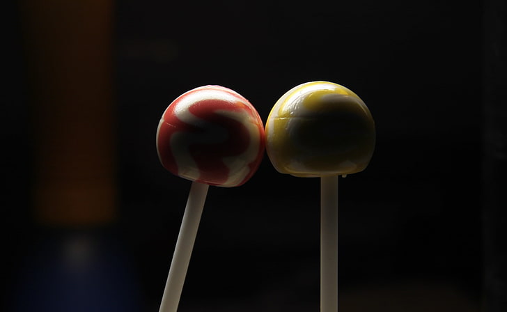 Lollipop, lolipop kuning dan merah, Cinta, Makanan dan Minuman, Wallpaper HD