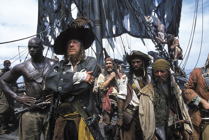 Pirates Of The Caribbean, Pirates Of The Caribbean: The Curse Of The Black Pearl, Geoffrey Rush, Hector Barbossa, HD wallpaper