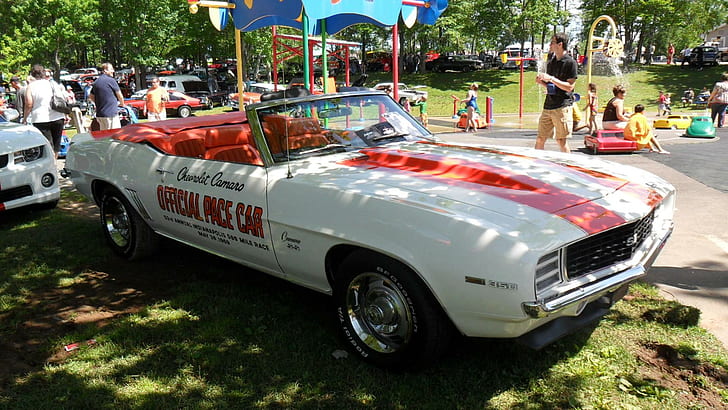 1969 Chevrolet Camaro Ss 350 Convertible Pace Car, 1969, camaro, chevrolet, ponycar, кабриолет, темпо кола, класически, автомобили, HD тапет