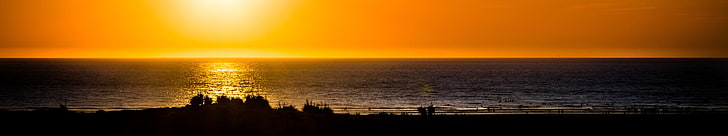 paesaggio, schermo triplo, tramonto, Sfondo HD