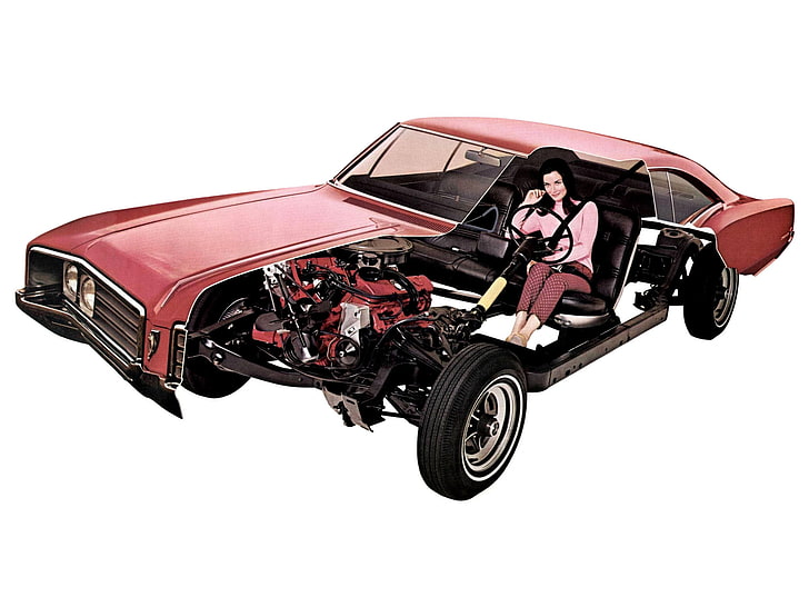 1968, 6487, Buick, классика, купе, двигатель, хардтоп, интерьер, дикая кошка, HD обои
