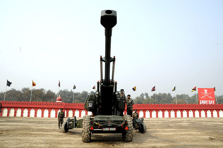 cañón negro, Haubits FH77 / A, ejército indio, artillería, Fondo de pantalla HD