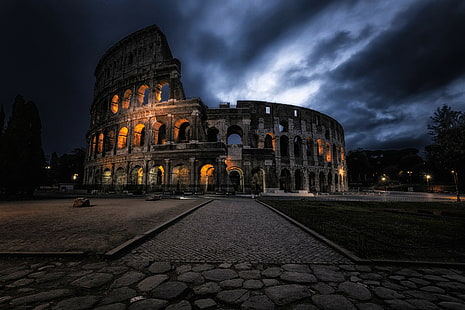 arkitektur, byggnad, gammal byggnad, ljus, Colosseum, HD tapet HD wallpaper
