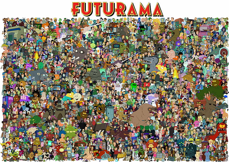 Bender, Donkey Kong, Futurama, Hermes Conrad, Lrrr, Philip J. Fry, Professor Farnsworth, Turanga Leela, HD wallpaper