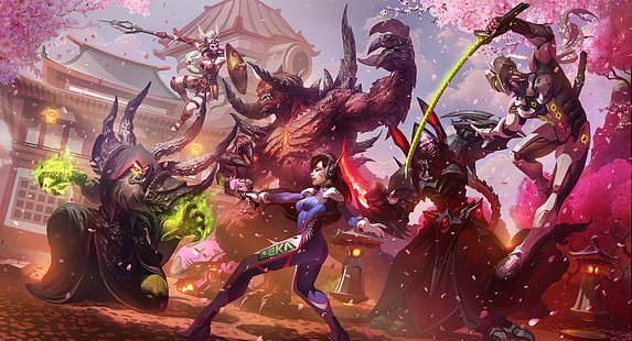 Heroes of the Storm, Genji, Cassia, DVa, Hanamura, วอลล์เปเปอร์ HD HD wallpaper