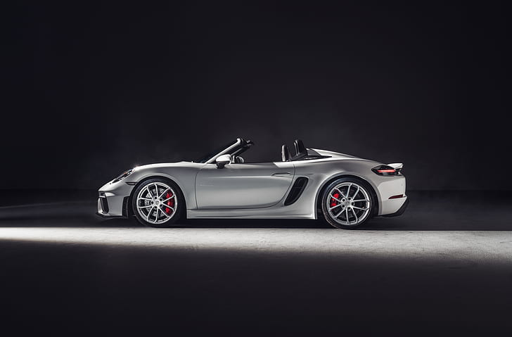 Porsche, Porsche 718 Spyder, automobile, automobile d'argento, automobile sportiva, veicolo, Sfondo HD