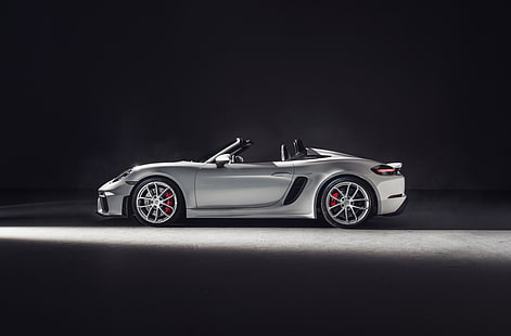 Porsche, Porsche 718 Spyder, samochód, srebrny samochód, samochód sportowy, pojazd, Tapety HD HD wallpaper