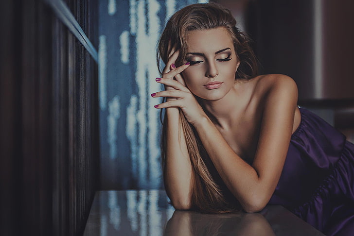 Юлия Сарий, женщины, модель, портрет, лицо, HD обои