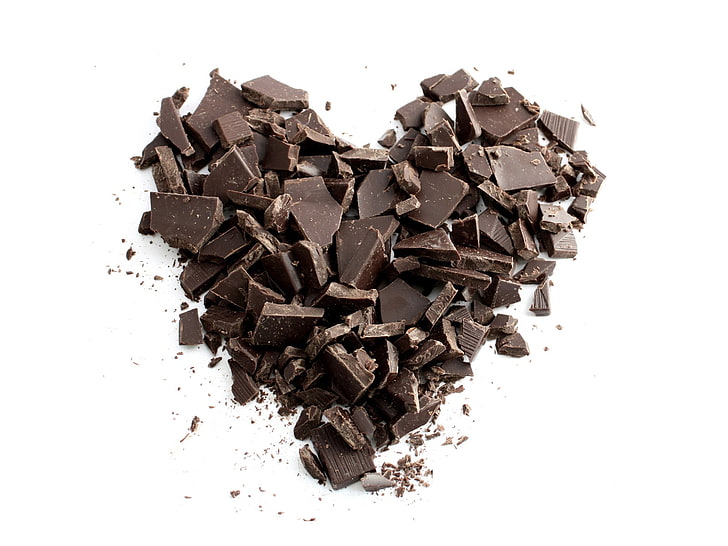 heart shape chocolate, chocolate, cloves, broken, heart, HD wallpaper