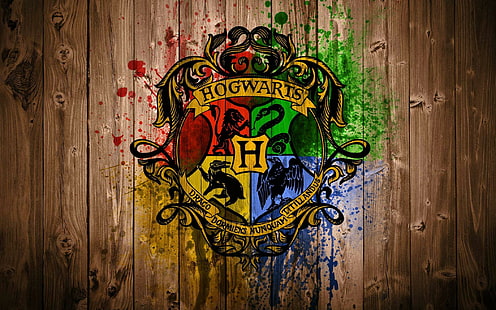 harry, hogwarts, logotipo, oleiro, madeira, HD papel de parede HD wallpaper