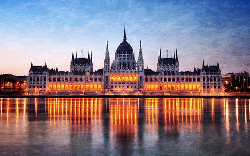 Budapest, Palazzo del Parlamento ungherese, Sfondo HD HD wallpaper
