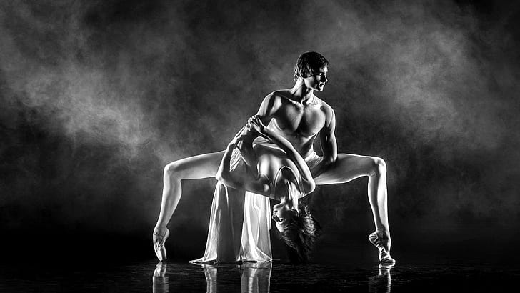 Perfezione * Balletto, fotografia, perfezione, danza, nero, ballerino, bianco, eleganza, balletto, 3d e astratto, Sfondo HD