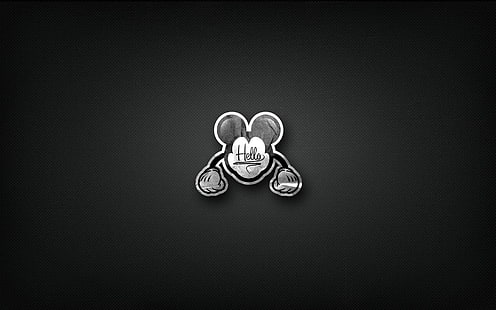 Mickey Mouse-Minimalist, graue Mickey Mouse-Kopfillustration, Cartoons, Cartoon, Mickey Mouse, HD-Hintergrundbild HD wallpaper