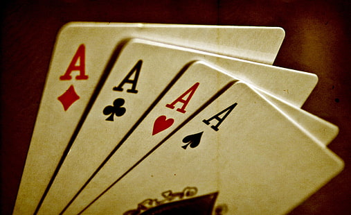 Card HD Wallpaper, four Ace playing cards, Vintage, ace card, card, HD wallpaper HD wallpaper