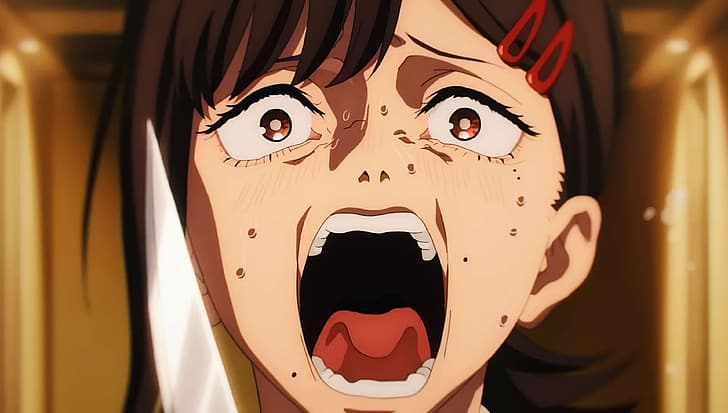 Chainsaw Man, TatsukiFujimoto, MAPPA, Anime, Kobeni (Chainsaw Man), schreiend, HD-Hintergrundbild