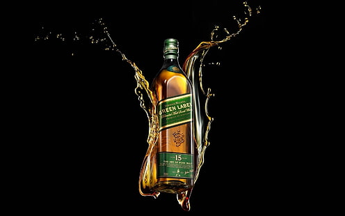 Green Label Flasche, Whisky, Johnnie Walker, Green Label, HD-Hintergrundbild HD wallpaper