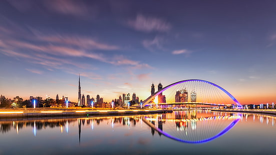 Kanal Air Dubai, 4K, Cityscape, Jembatan Kanal Dubai, Dubai, Jembatan Toleransi, Wallpaper HD HD wallpaper