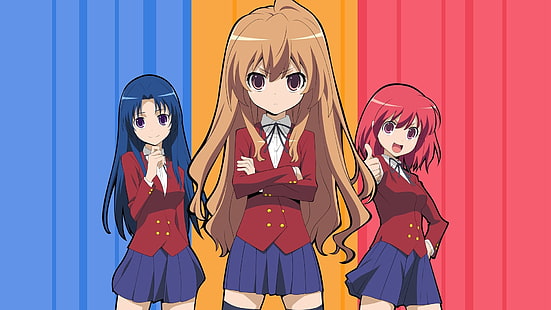 Торадора !, аниме, аниме девушки, Айсака Тайга, Кусиеда Минори, Кавасима Ами, HD обои HD wallpaper