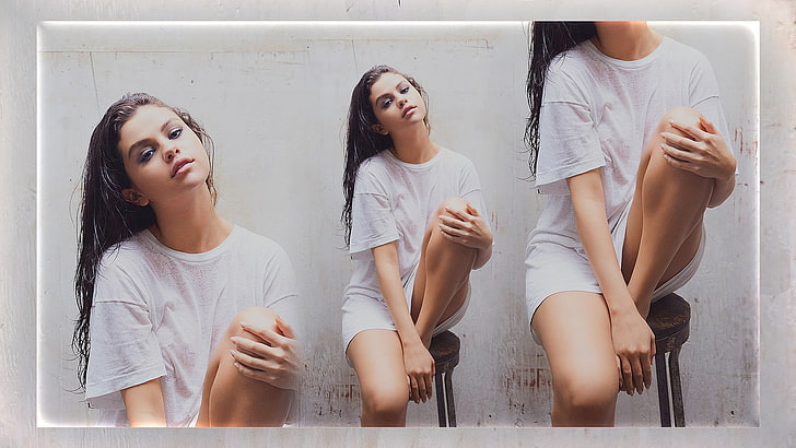 Selena Gomez collagefoto, Selena Gomez, sångare, kvinnor, modell, kändis, collage, HD tapet
